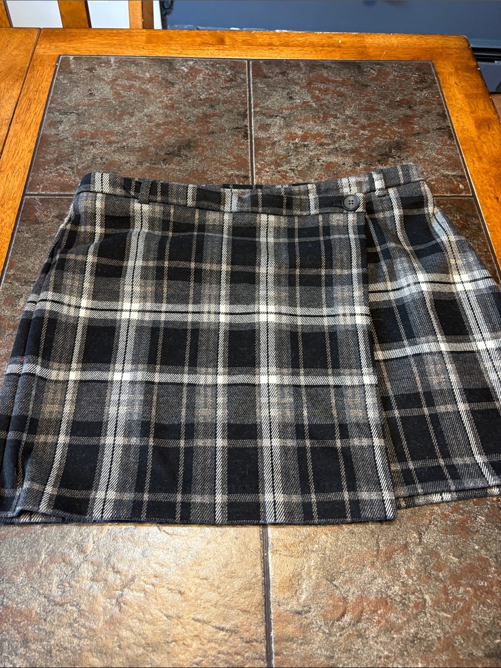 Catherine Malandrino Black and Gray Plaid Mini Skirt